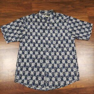 Summa 75% Silk Geometric Artwork Button Up Shirt Size Medium EUC